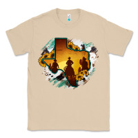 Mushroom Horsehide Texas Map Cowboys Flag Classic Tee - RanaPortraitStore