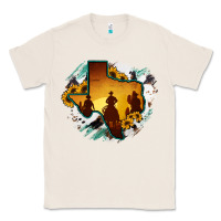 Natural Horsehide Texas Map Cowboys Flag Classic Tee - RanaPortraitStore