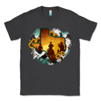 Smoke Horsehide Texas Map Cowboys Flag Classic Tee - RanaPortraitStore