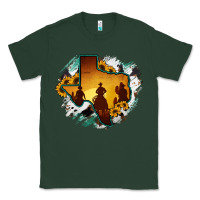 Sports Green Horsehide Texas Map Cowboys Flag Classic Tee - RanaPortraitStore