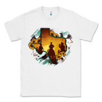 White Horsehide Texas Map Cowboys Flag Classic Tee - RanaPortraitStore