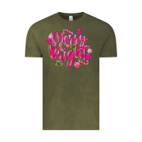 Vintage Olive merry and bright Vintage Tee - MaliasSmallBusiness