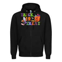 Black trick or treat Zipper Hoodie - CowGirlArtShop