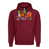 Burgundy trick or treat Zipper Hoodie - CowGirlArtShop