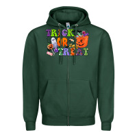 Sports Green trick or treat Zipper Hoodie - CowGirlArtShop