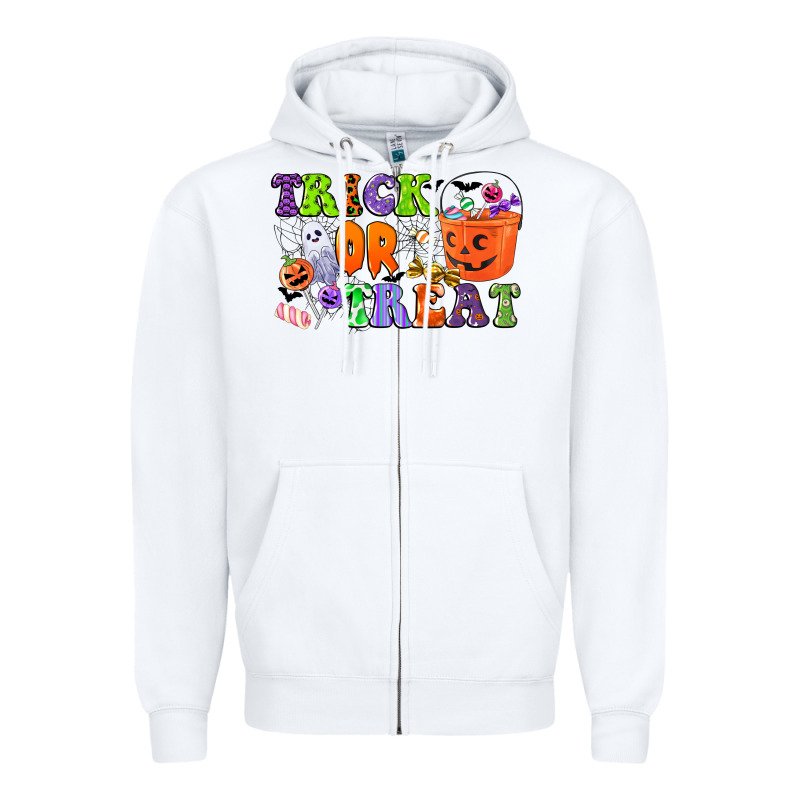Trick Or Treat Zipper Hoodie by CowGirlArtShop | Teevron