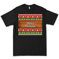 Black merry christmas knitted reindeer pattern Premium Tee - Jasminsmagicworld