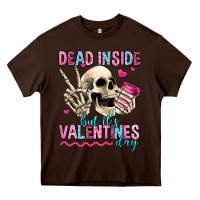 Chocolate Brown dead inside but it's valentines day Heavy Core Tee - Jasminsmagicworld