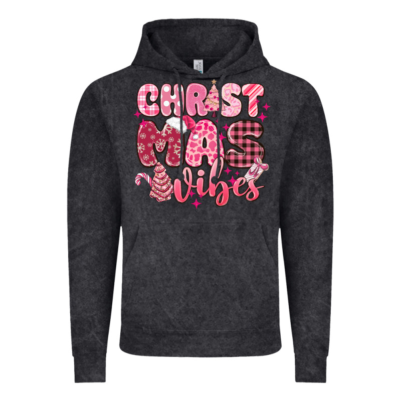 Christmas Vibes Pink Vintage Hoodie by MaliasSmallBusiness | Teevron