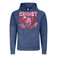 Vintage Denim christmas vibes pink Vintage Hoodie - MaliasSmallBusiness
