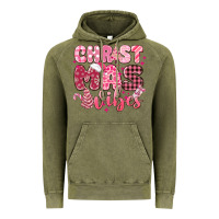 Vintage Olive christmas vibes pink Vintage Hoodie - MaliasSmallBusiness