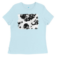 Baby Blue black and white cowhide backround Ladies Tee - NancyCooperArtShop
