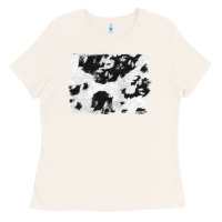Bone black and white cowhide backround Ladies Tee - NancyCooperArtShop