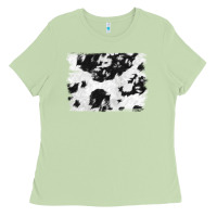 Matcha black and white cowhide backround Ladies Tee - NancyCooperArtShop