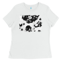 White black and white cowhide backround Ladies Tee - NancyCooperArtShop