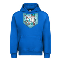 Cobalt Christmas Pocket Urban Hoodie - CowhideDigitalArt