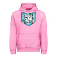 Fuchsia Pink Christmas Pocket Urban Hoodie - CowhideDigitalArt