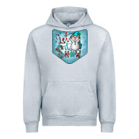 Heather Grey Christmas Pocket Urban Hoodie - CowhideDigitalArt