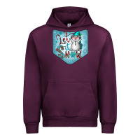 Mauve Wine Christmas Pocket Urban Hoodie - CowhideDigitalArt