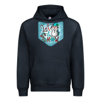 Navy Christmas Pocket Urban Hoodie - CowhideDigitalArt