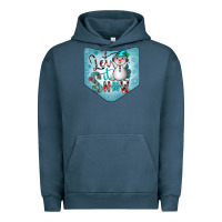 Pigment Midnight Navy Christmas Pocket Urban Hoodie - CowhideDigitalArt