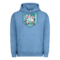Pigment Pebble Blue Christmas Pocket Urban Hoodie - CowhideDigitalArt
