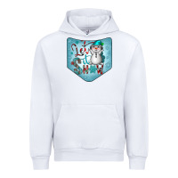 White Christmas Pocket Urban Hoodie - CowhideDigitalArt