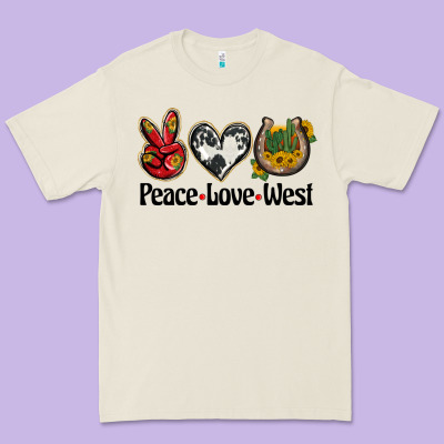 Peace Love West Premium Tee Designed By Barkaloodesign