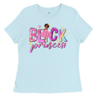 Baby Blue black princess black girl Ladies Tee - NancyCooperArtShop