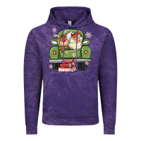 Cloud Purple christmas santa and reindeer truck Vintage Hoodie - MaliasSmallBusiness