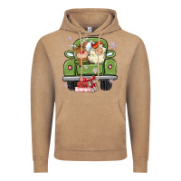 Vintage Coffee christmas santa and reindeer truck Vintage Hoodie - MaliasSmallBusiness