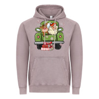 Vintage Zinc christmas santa and reindeer truck Vintage Hoodie - MaliasSmallBusiness