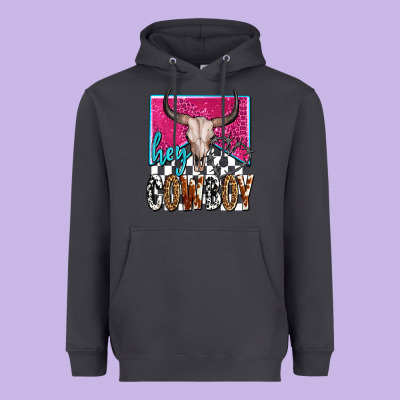 Western Hey Cowboy Heavyweight Hoodie Designed By Oliviacreatesart