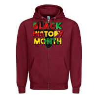 Burgundy black history month Zipper Hoodie - CowGirlArtShop