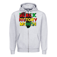 Heather Grey black history month Zipper Hoodie - CowGirlArtShop