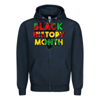 Navy black history month Zipper Hoodie - CowGirlArtShop