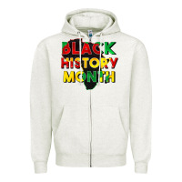 Oatmeal Heather black history month Zipper Hoodie - CowGirlArtShop