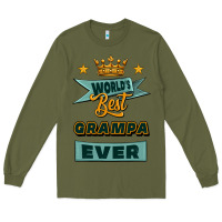 Army Green world's best grampa ever Long Sleeve Tee - Jasminsmagicworld