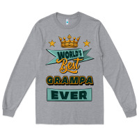 Heather Grey world's best grampa ever Long Sleeve Tee - Jasminsmagicworld