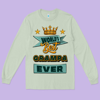 World's Best Grampa Ever Long Sleeve Tee Designed By Jasminsmagicworld