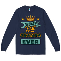Navy world's best grampa ever Long Sleeve Tee - Jasminsmagicworld