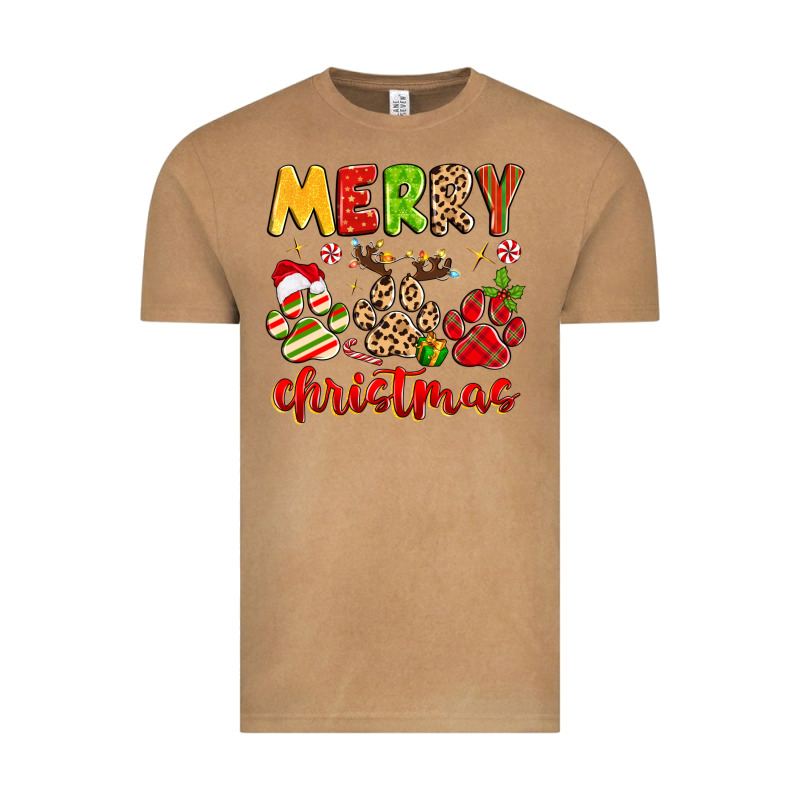 Merry Christmas Paws Vintage Tee by MaliasSmallBusiness | Teevron