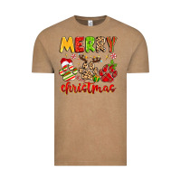 Vintage Coffee merry christmas paws Vintage Tee - MaliasSmallBusiness