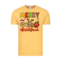 Vintage Mustard merry christmas paws Vintage Tee - MaliasSmallBusiness