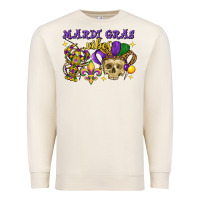 Sandshell Mardi Gras vibes skull Premium Sweatshirt - FaDigitalArtStudio