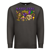 Smoke Mardi Gras vibes skull Premium Sweatshirt - FaDigitalArtStudio