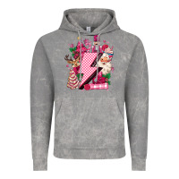 Cloud Rock pink christmas lightning bolt Vintage Hoodie - MaliasSmallBusiness