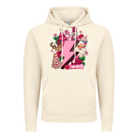 Vintage Artic pink christmas lightning bolt Vintage Hoodie - MaliasSmallBusiness