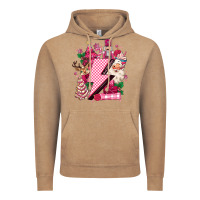 Vintage Coffee pink christmas lightning bolt Vintage Hoodie - MaliasSmallBusiness