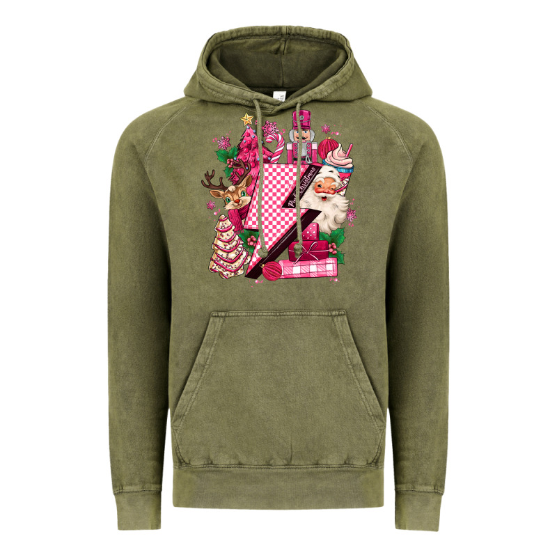 Pink Christmas Lightning Bolt Vintage Hoodie by MaliasSmallBusiness | Teevron